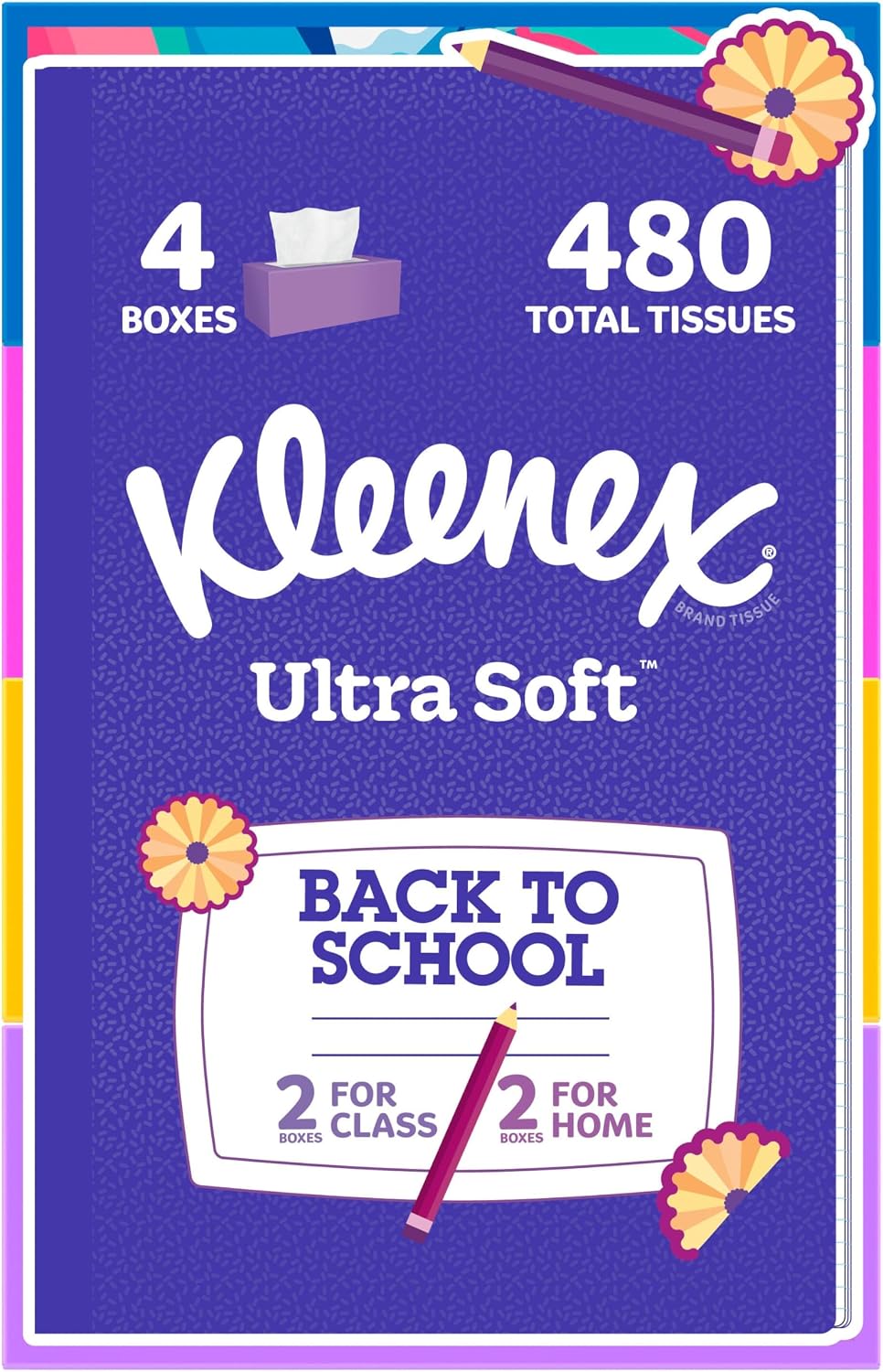 Kleenex Ultra Soft Facial Tissues, 8 Flat Boxes, 120 Tissues per Box (960 Total Tissues)