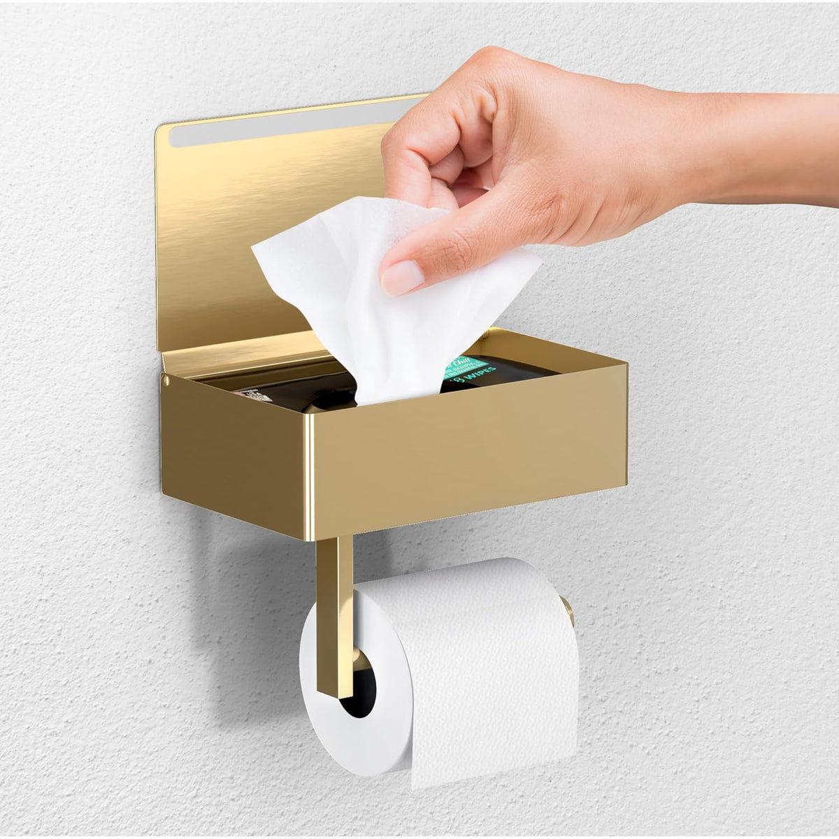 Day Moon™ - Matte Black Toilet Paper Holder Wall Mount - Modern Roll Holder