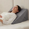 Ruqmuis Wedge Pillow Set for After Surgery, 3PCS Adjustable 9&12 Inch Bed Wedge Pillow for Sleeping, Incline Pillow Wedge for Headboard, Post Surgery, Acid Reflux, Neck&Back Support, White/Grey