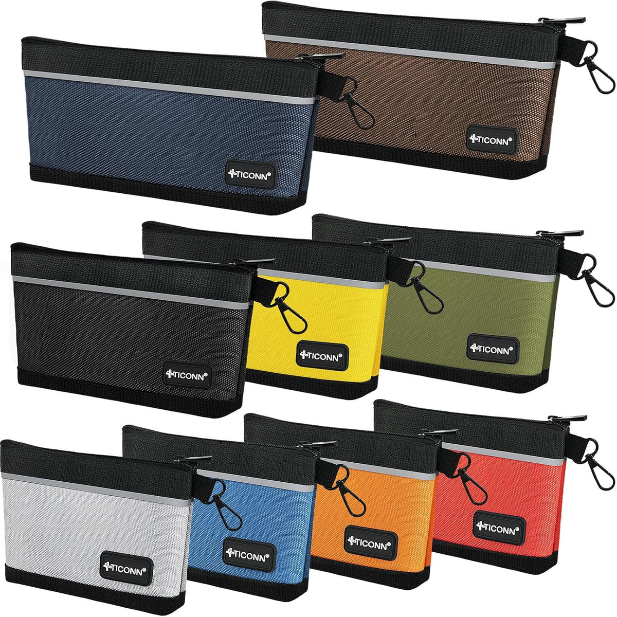 TICONN 6PK Tool Pouches with Zipper, Waterproof 1680D Oxford Small Tool Bag