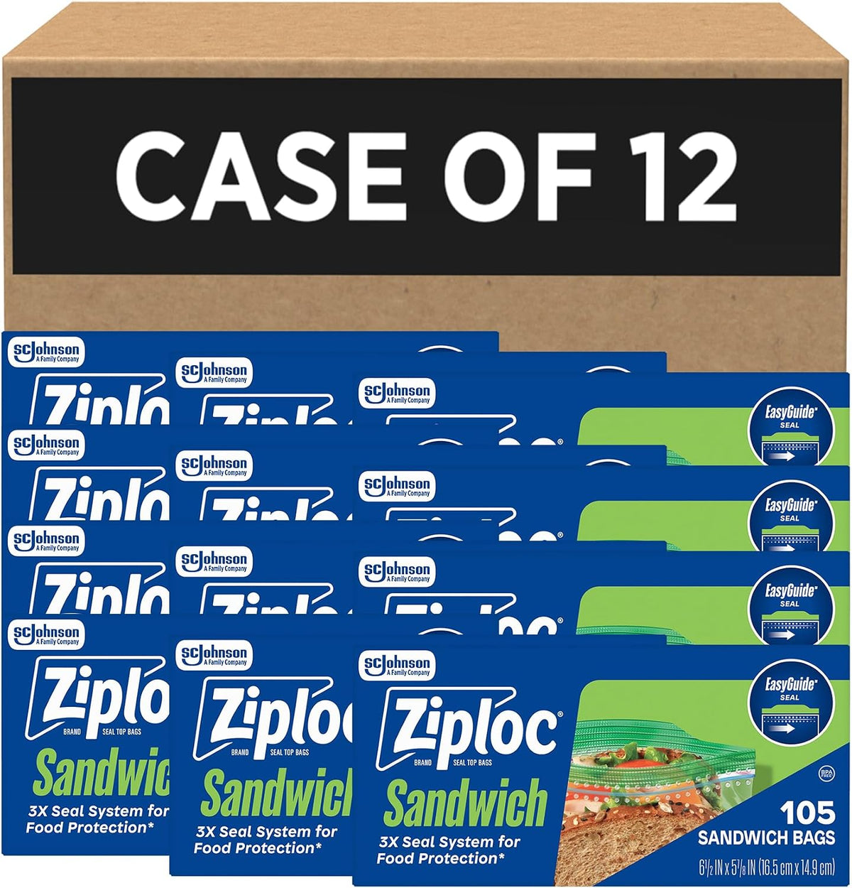 Ziploc Sandwich & Snack Bags, Food Storage, Easy Open & Close, 270 Count