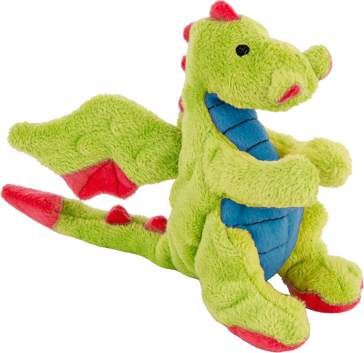 goDog Bubble Plush Dragons Squeaky Dog Toy, Chew Guard Technology - Coral, Large