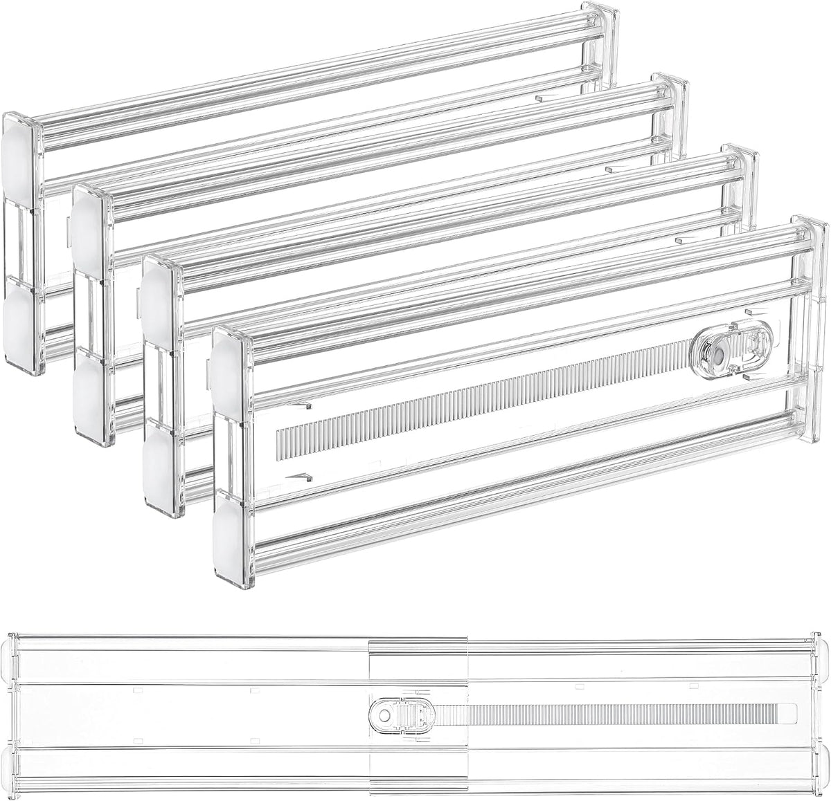 Vtopmart 6" Tall Upgrade Drawer Dividers, 12.8"-22.3" Expandable, 8 Pack
