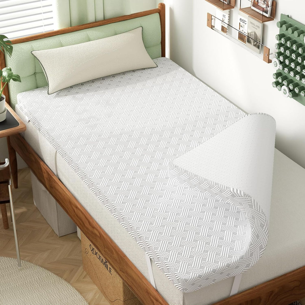 College Dorm Room Essential Twin XL Memory Foam Mattress Topper Pad