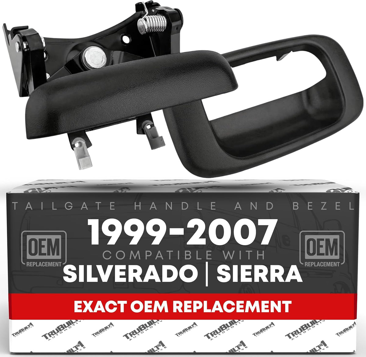 Tailgate Handle Bezel Trim - Compatible with 1999-2007 Chevrolet Silverado & GMC Sierra 1500, 2500 | 2001-2007 for the 3500 - Black - OEM 15228539