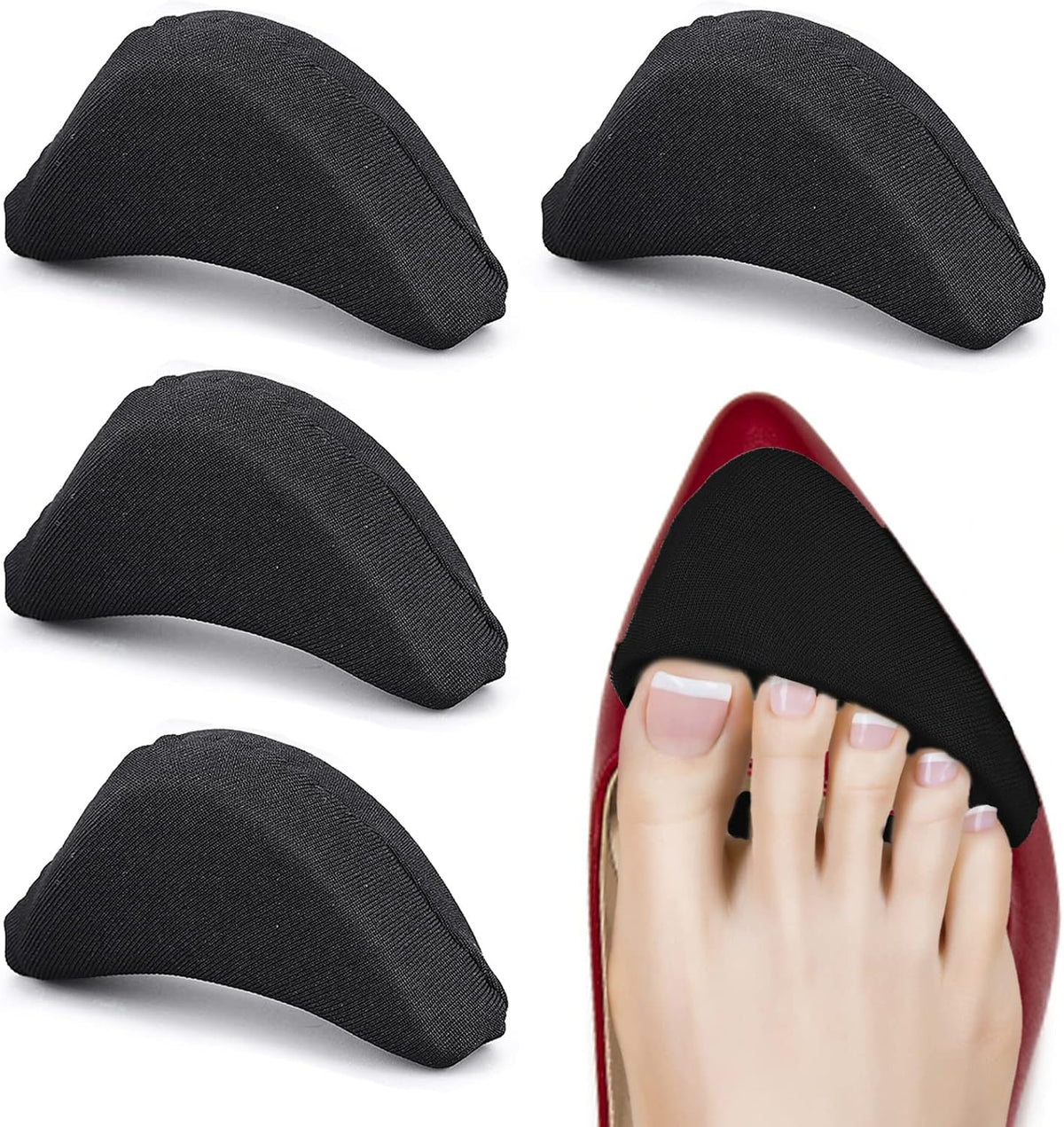 WLLHYF 2 Pairs Soft Sponge Adjustable Shoe Filler， Big Toe Plug Foot Brace Shoe Pads Unisex Shoe Too Big Inserts for High Heel Women Reusable Make Big Shoes Fit