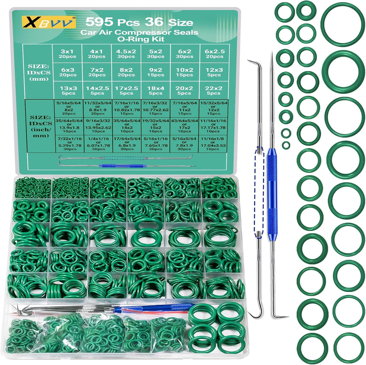 XBVV 1020 Pcs O Ring Kit 20 Size Nitrile Rubber O Ring Assortment Set for Car Auto Vehicle Repair Faucet Plumbing Air or Gas Sealing Connections Resist Oil and Heat