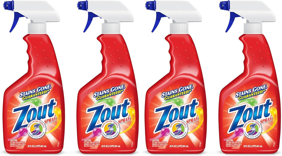 Zout Laundry Stain Remover Spray, Blood, Grass & Oil Stains, 22 oz, 2-Pack