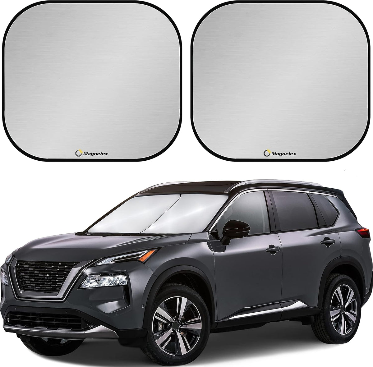 Magnelex Windshield Sun Shade - Reflective Fabric Blocks Sun and Keeps Your Vehicle Cool, Foldable Sun Shield for Car (Universal Fit)