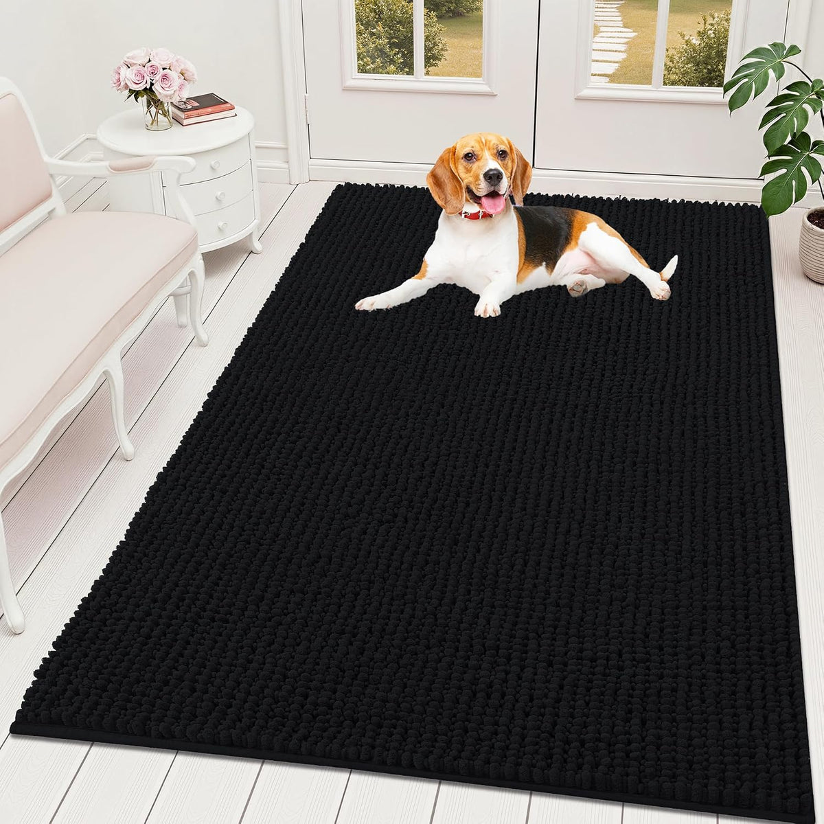 OLANLY Dog Door Mat for Muddy Paws 30x20, Extra Absorbent Chenille Mud Mat