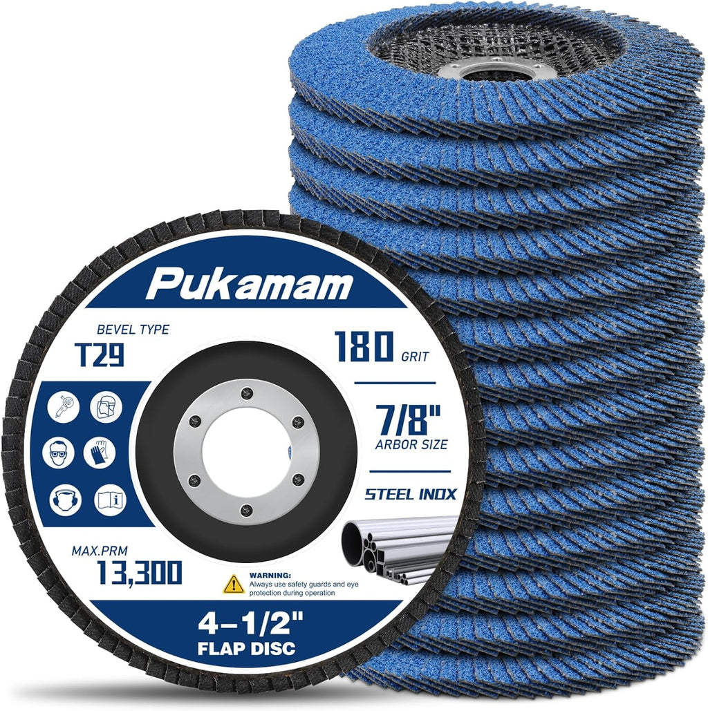 24 Pack Zirconia Flap Discs 4 1/2 for Angle Grinder 40 60 80 120 Grit
