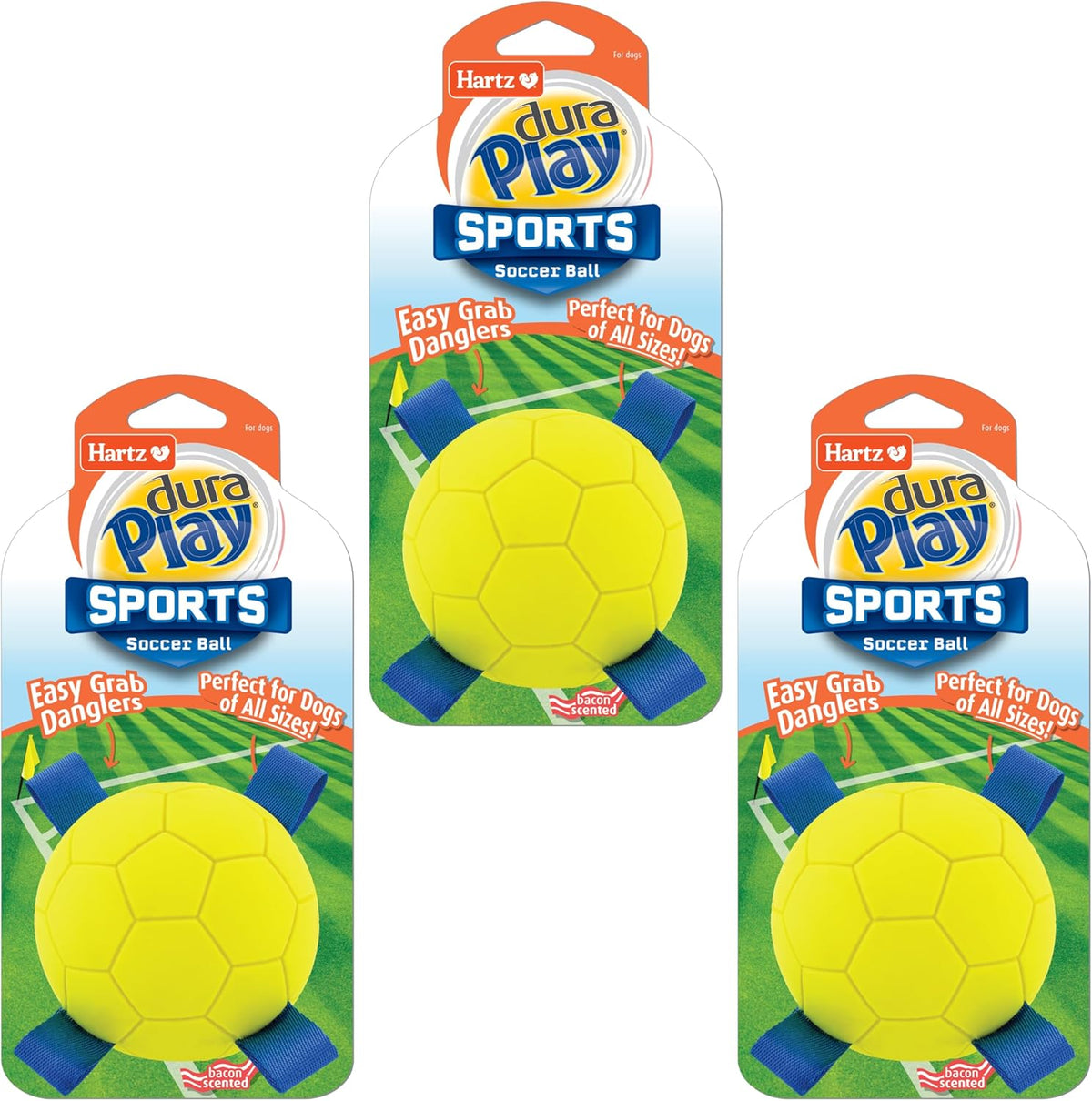 Hartz DuraPlay Bacon Scented Dog Toys, Small (Assorted Color)