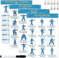 Tai Chi Workout Chart Poster Set for Seniors&Beginners,Purple,11.8X8.3inch