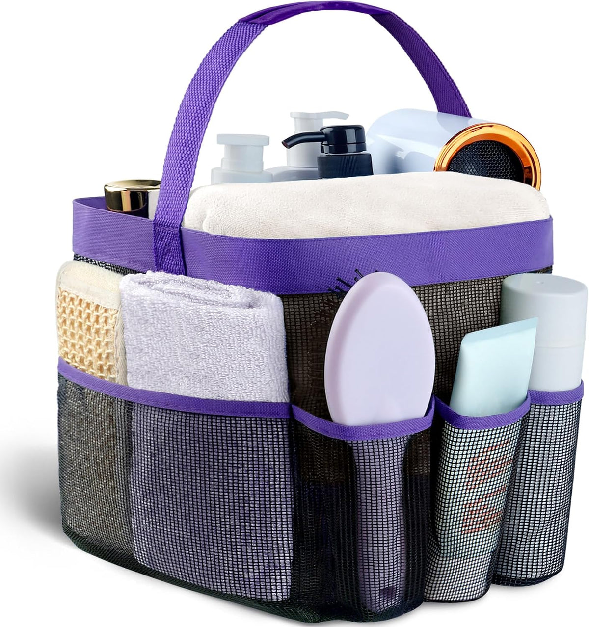 Mesh Shower Caddy Portable - 9 Pockets for College Dorm Room Essential
