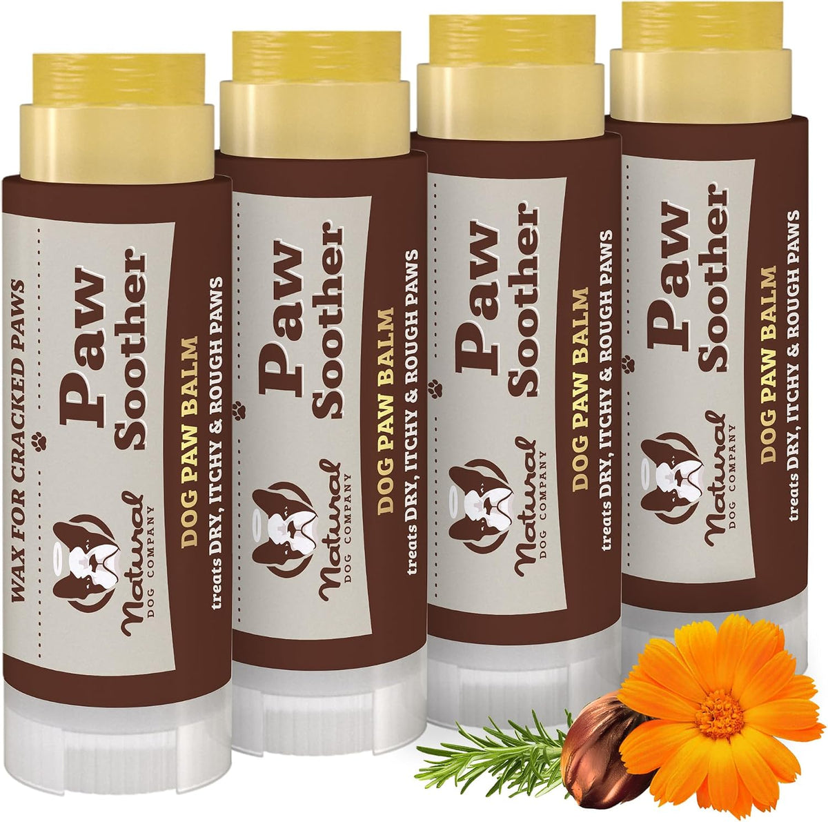 Natural Dog Company PawTection Dog Paw Wax – Dog Paw Protection for Hot Pavement, Sand, Asphalt & Trails, Waxy Barrier Balm for Summer Walks, Hiking & Beach Days, Non-Toxic, and Lick Safe, 2 oz Stick