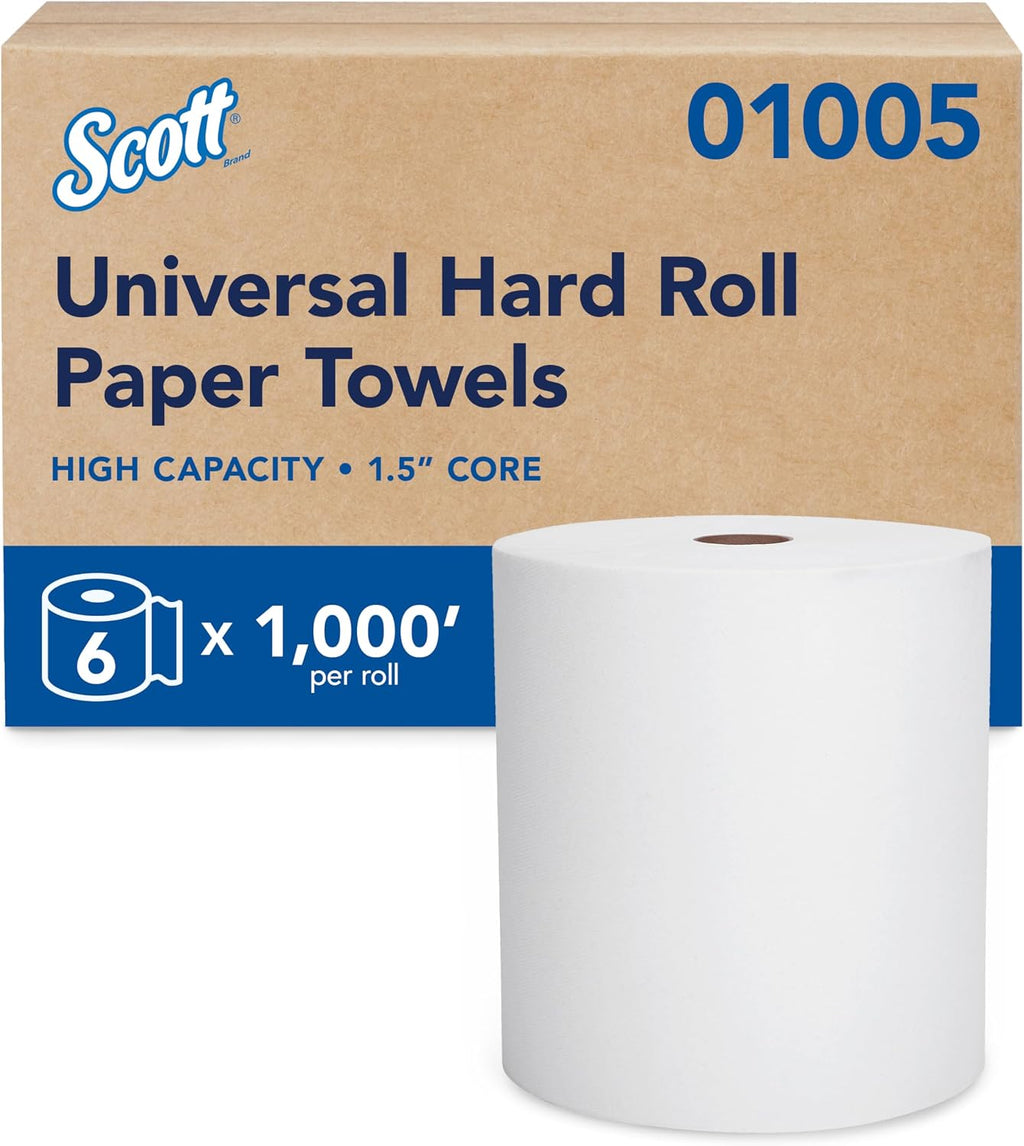 Scott Professional Hard Roll Paper Towels, Bulk, 6 Rolls x 1000' (01005)