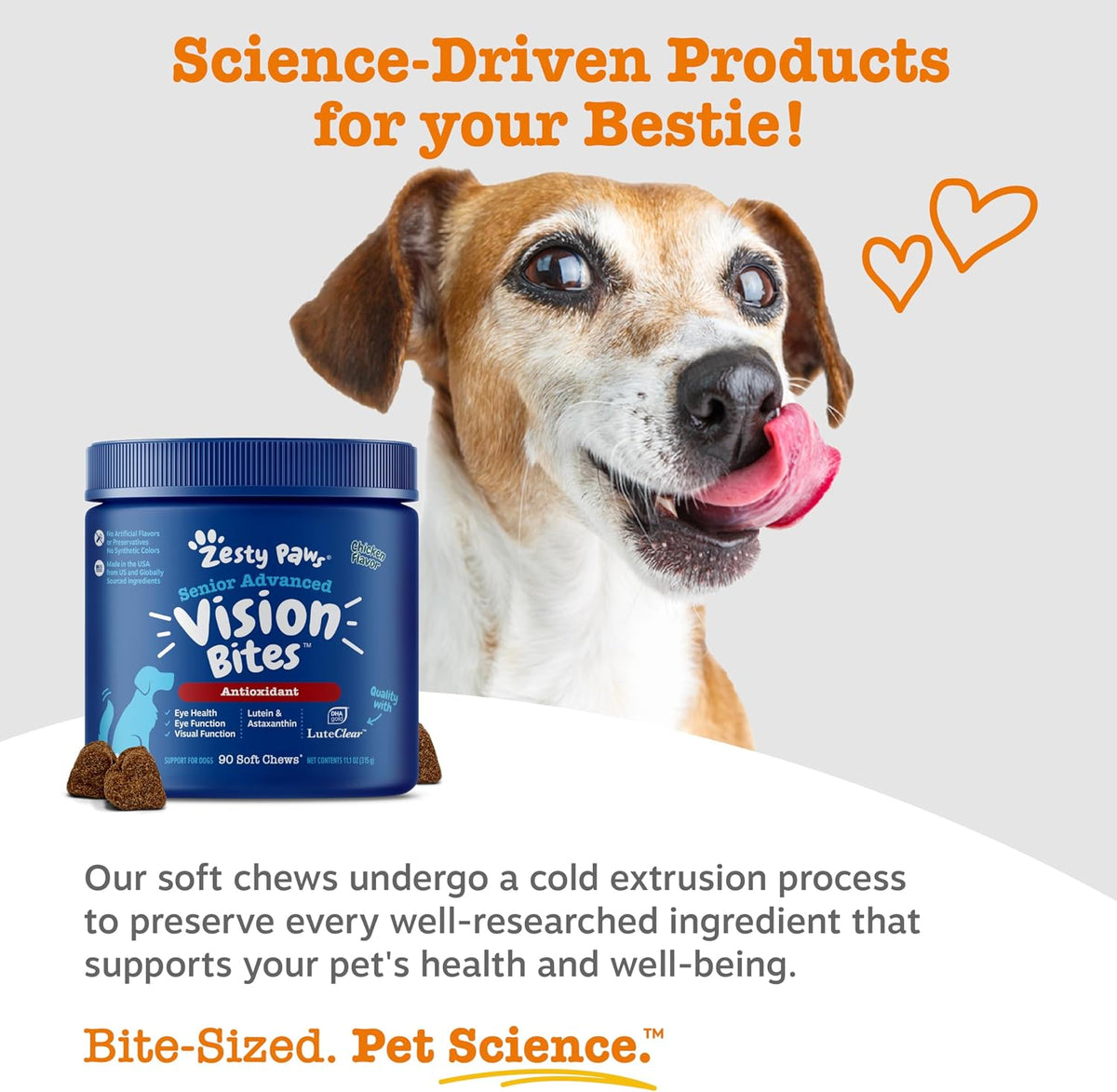 Zesty Paws Senior Dog Supplement - Eye & Vision Chews, Chicken, 90 Ct