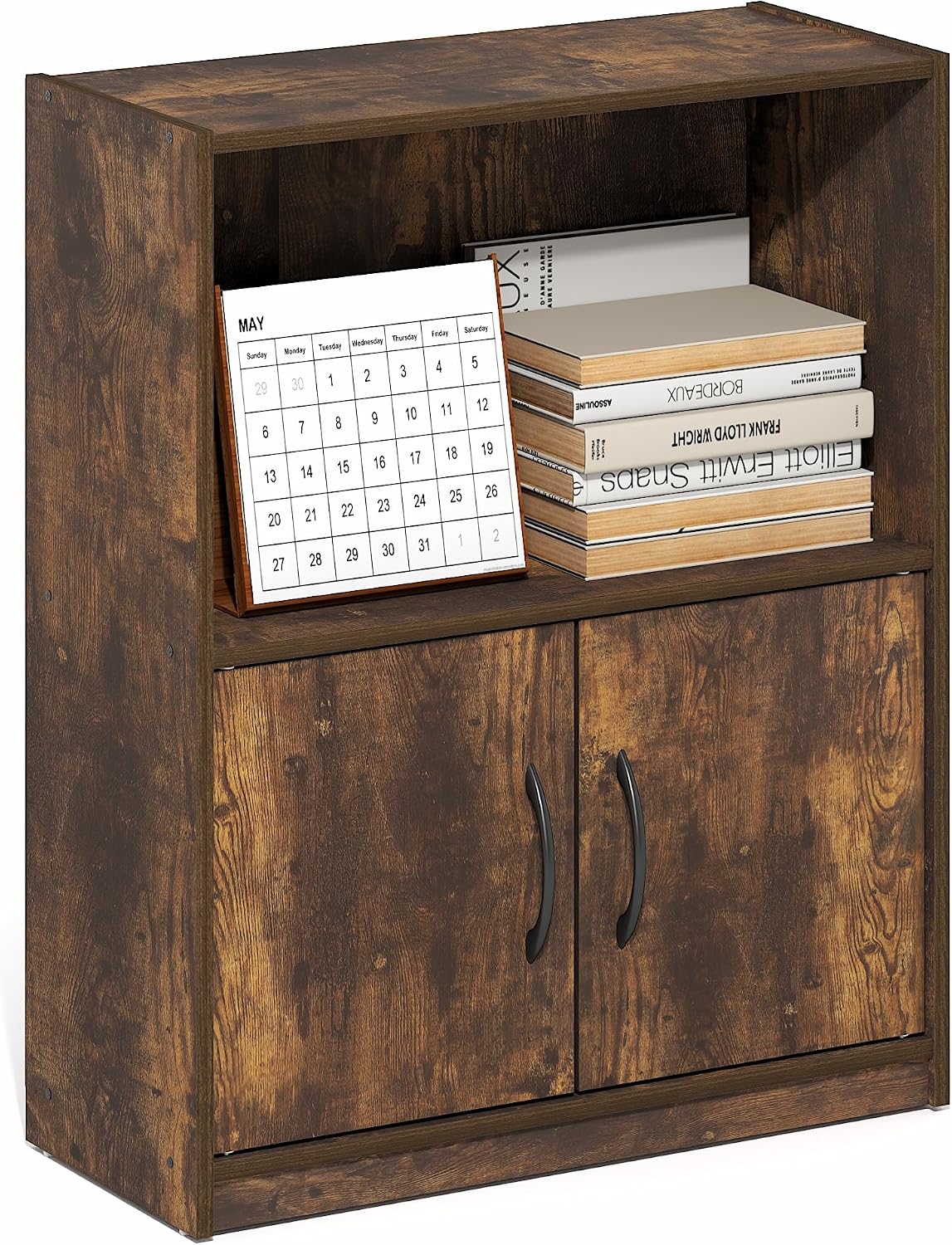 Furinno JAYA Book Shelf, 3-Tier Bookshelf, Bookcase with Adjustable Shelves, 9.5 x 24.5 x 40.3, for Organization and Storage, for Living Room, Bedroom, Home Office, French Oak