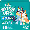 Pampers Easy Ups Girls & Boys Potty Training Pants, Size 5 (3T4T), 124 Count, Bluey Absorbent Training Underwear, Up to 100% Leakproof Day and Night, Hypoallergenic
