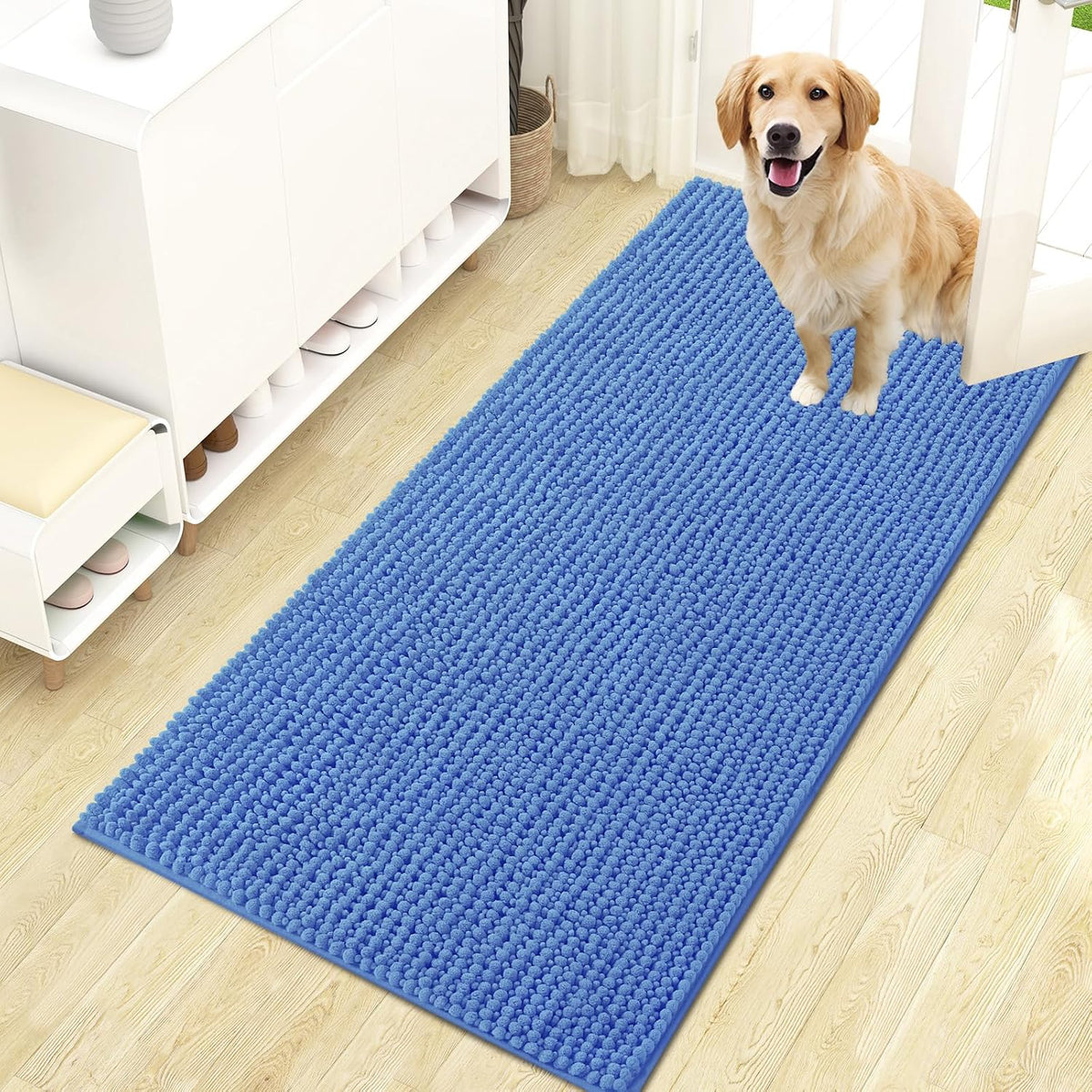 OLANLY Dog Door Mat for Muddy Paws 30x20, Extra Absorbent Chenille Mud Mat