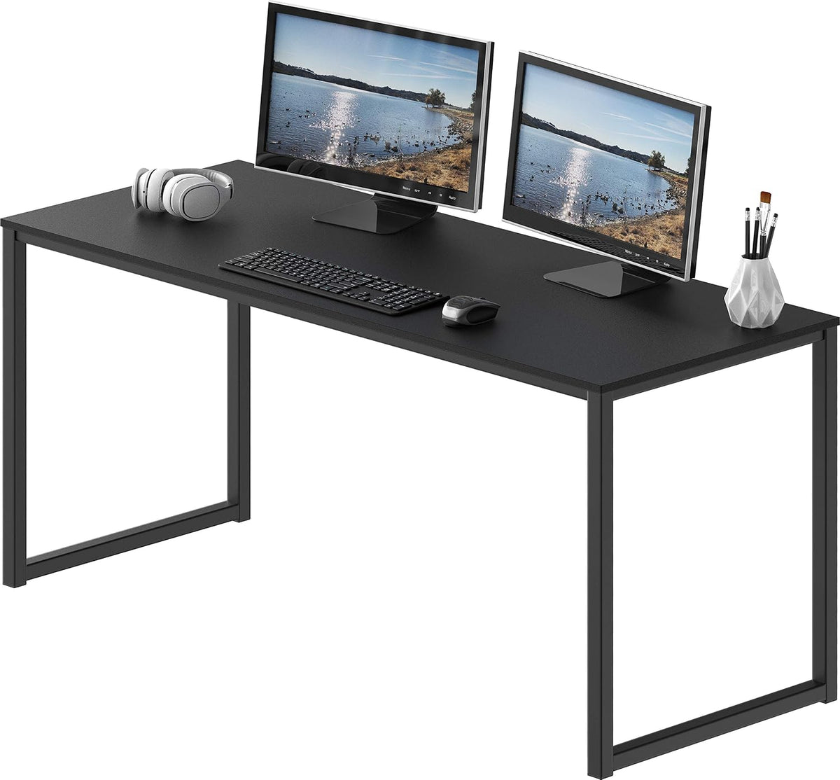 SHW Mission 40-Inch Home Office Computer Desk, Black