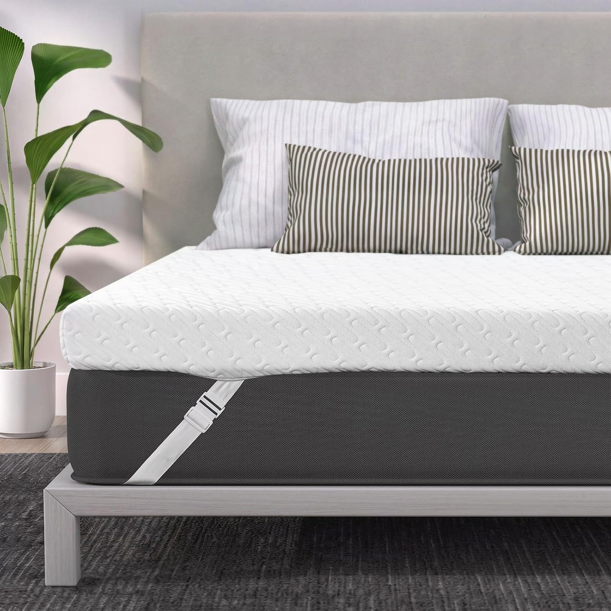 VALUXE 3 Inch Gel Memory Foam Mattress Topper Twin XL Size High Density Cooling Pad Pressure Relief Bed Topper (with Removable & Washable Bamboo Cover)