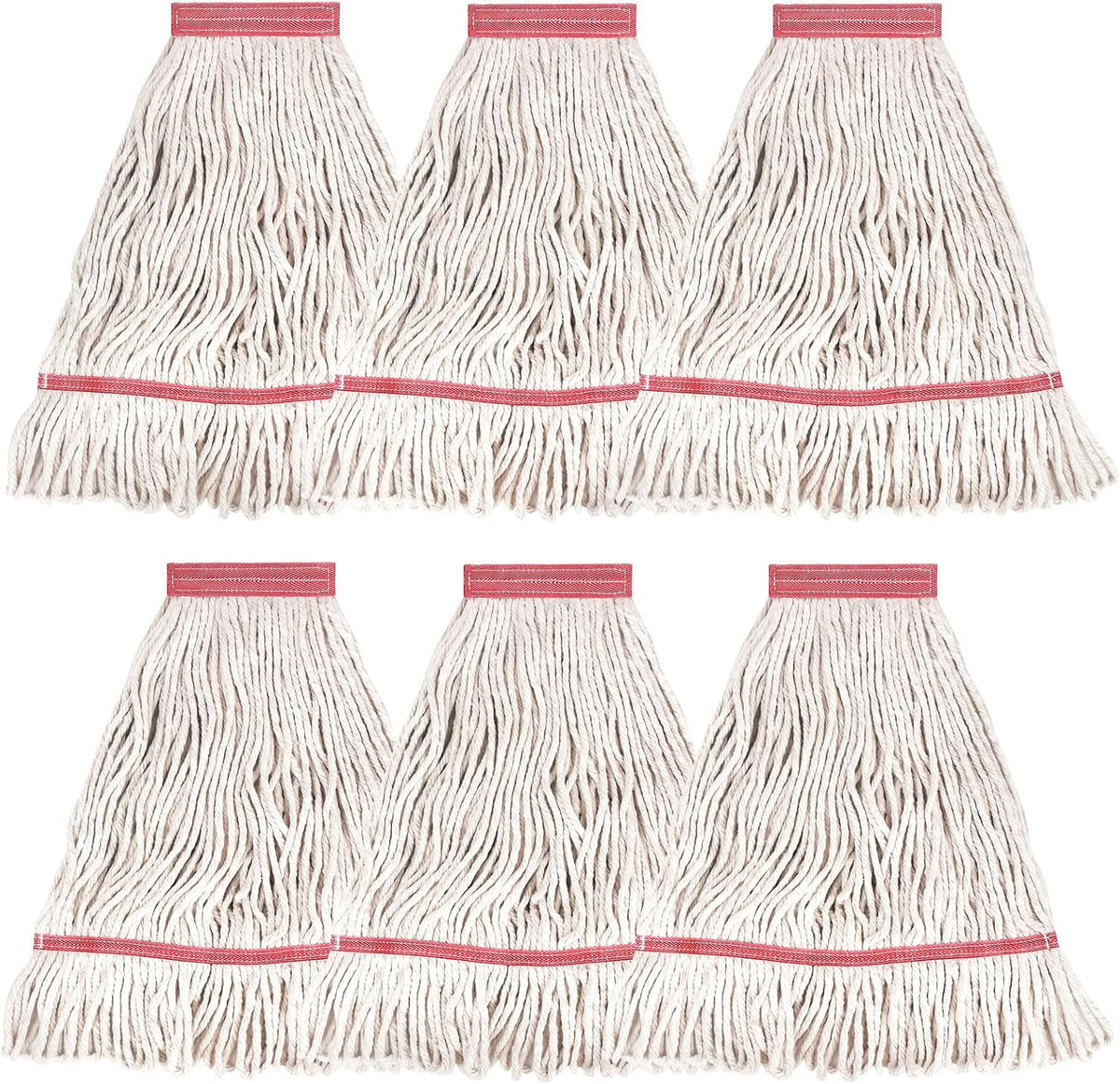 Matthew Cleaning Heavy Duty Mop Head Commercial Replacement for General and Floor Cleaning , Wet Industrial Blue Cotton Looped End String Head Refill (Pack of 3) Blue