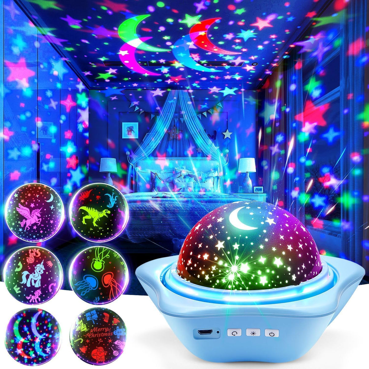Unicorn Toys for Girls Age 4-6, 6 Films Cute Star Night Light Projector