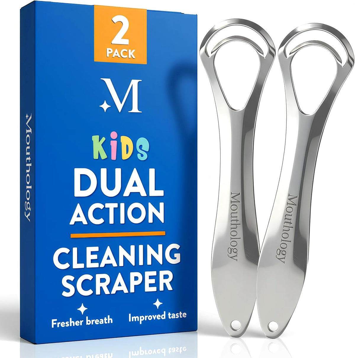Mouthology Copper Tongue Scraper for Adults (2 Pack), Reduce Bad Breath, Metal Tongue Scraper, Tongue Cleaner, Tongue Scraper, Tongue Scrubber, Tongue Cleaner for Adults, Tongue Scraper Reusable