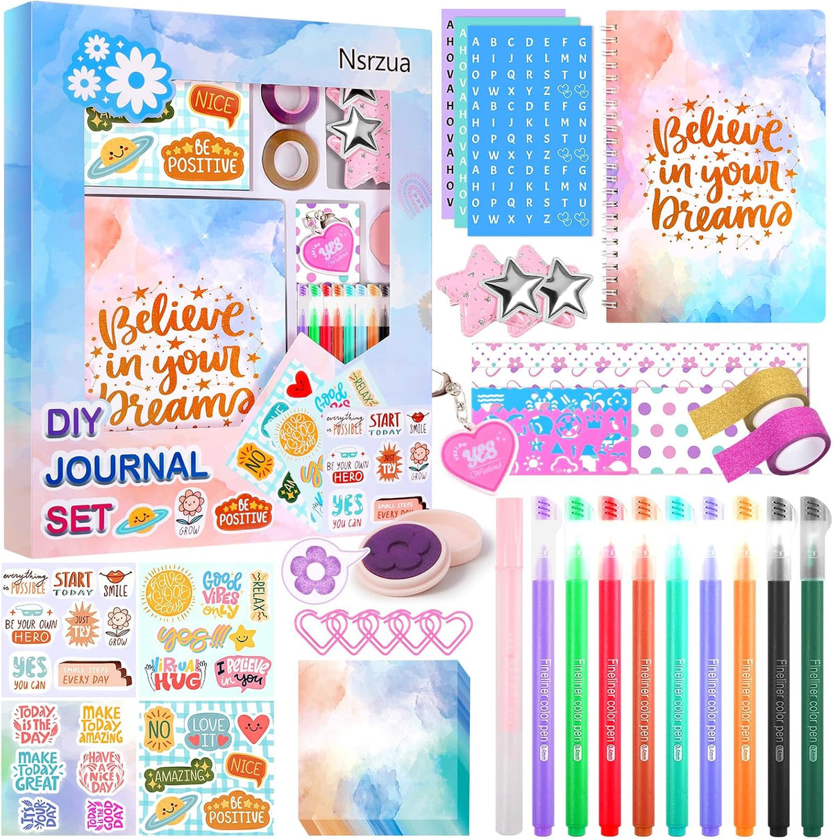 Nsrzua DIY Journal Kit for Girls,Toys for Ages 8-14 and Birthday Gifts for Girls.