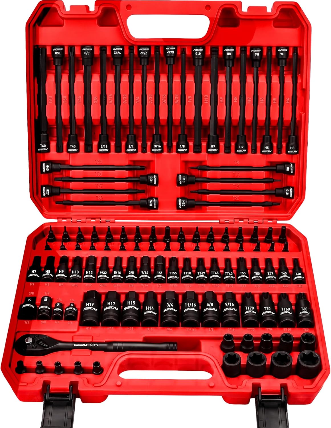 SEDY 14-Piece E-TORX Socket Set - Premium Female Torx Socket Set, Ultimate Torque Star Sockets, External Torx Sockets, E4 E5 E6 E7 E8 E10 E11 E12 E14 E16 E18 E20 E22 E24
