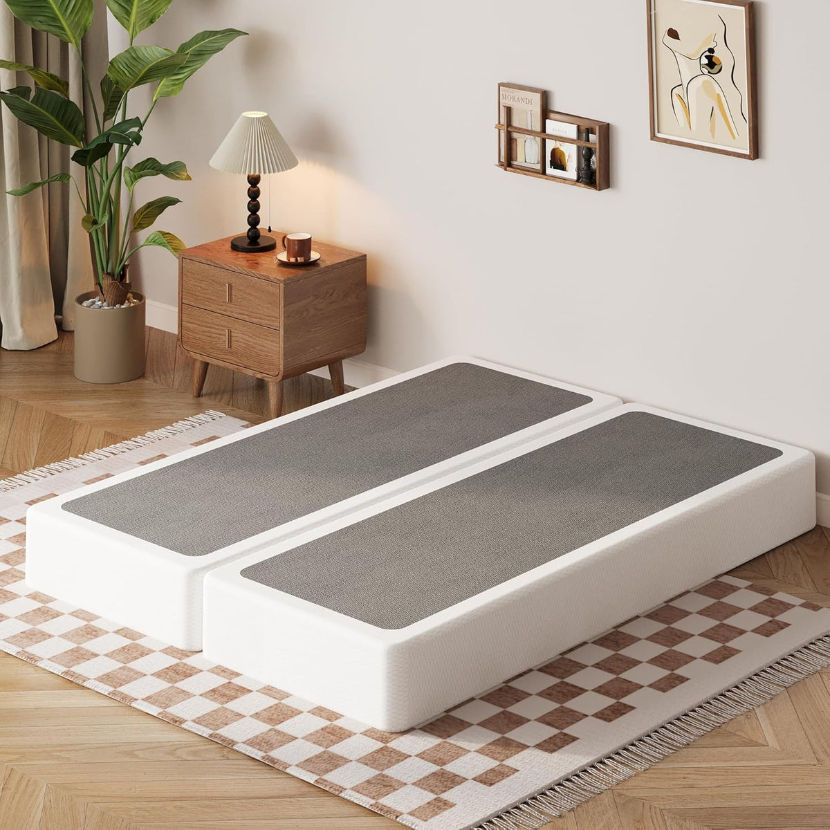 EMODA 5 Inch Box Spring Queen Size Mattress Foundation with Fabric Cover