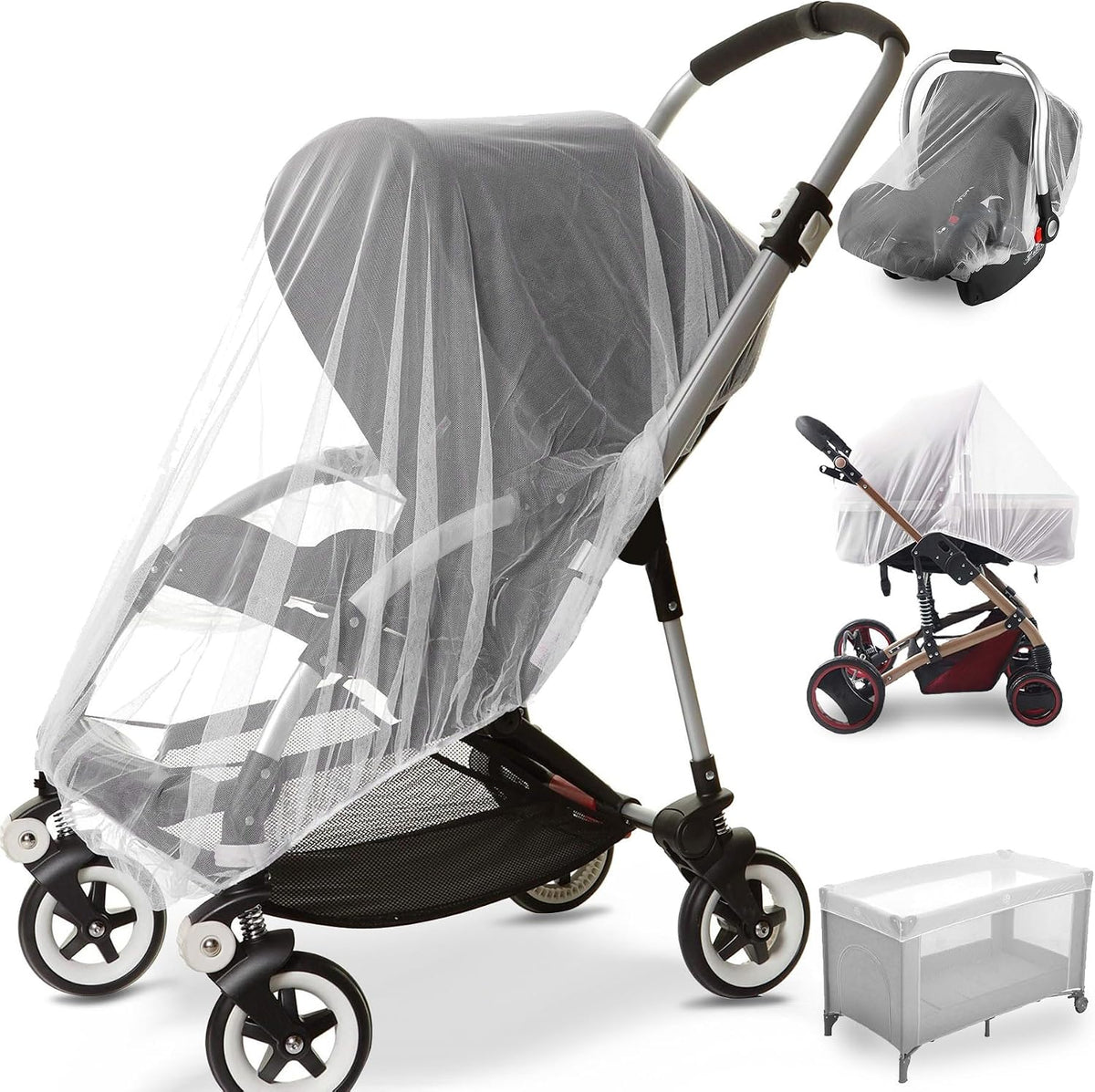 Sysmie 2 Pack Baby Stroller Mosquito Net, Durable Mesh Protection, Black