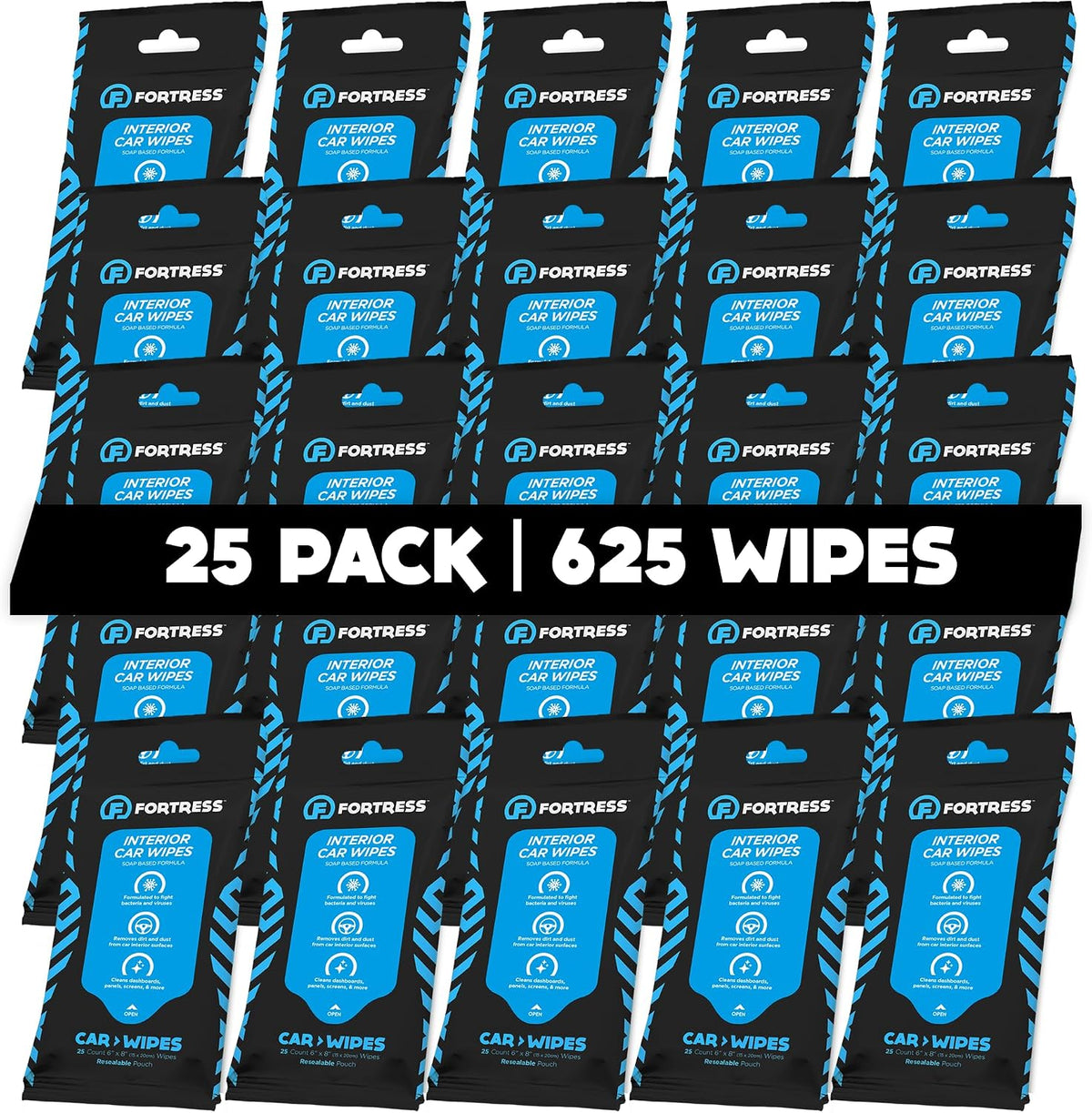 Fortress Car Interior Cleaner Wipes (25 ct.) Travel Size