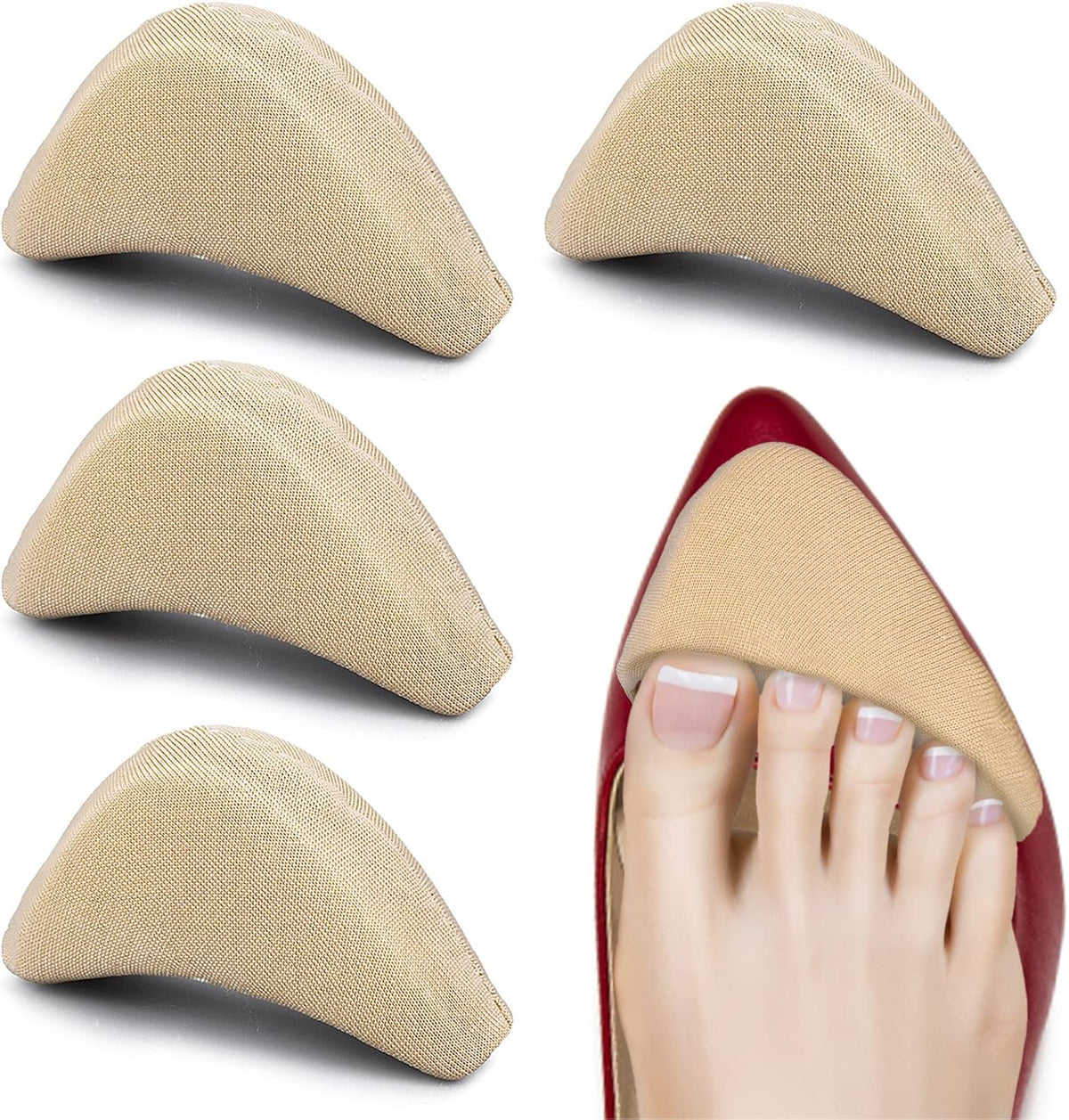 WLLHYF 2 Pairs Soft Sponge Adjustable Shoe Filler， Big Toe Plug Foot Brace Shoe Pads Unisex Shoe Too Big Inserts for High Heel Women Reusable Make Big Shoes Fit