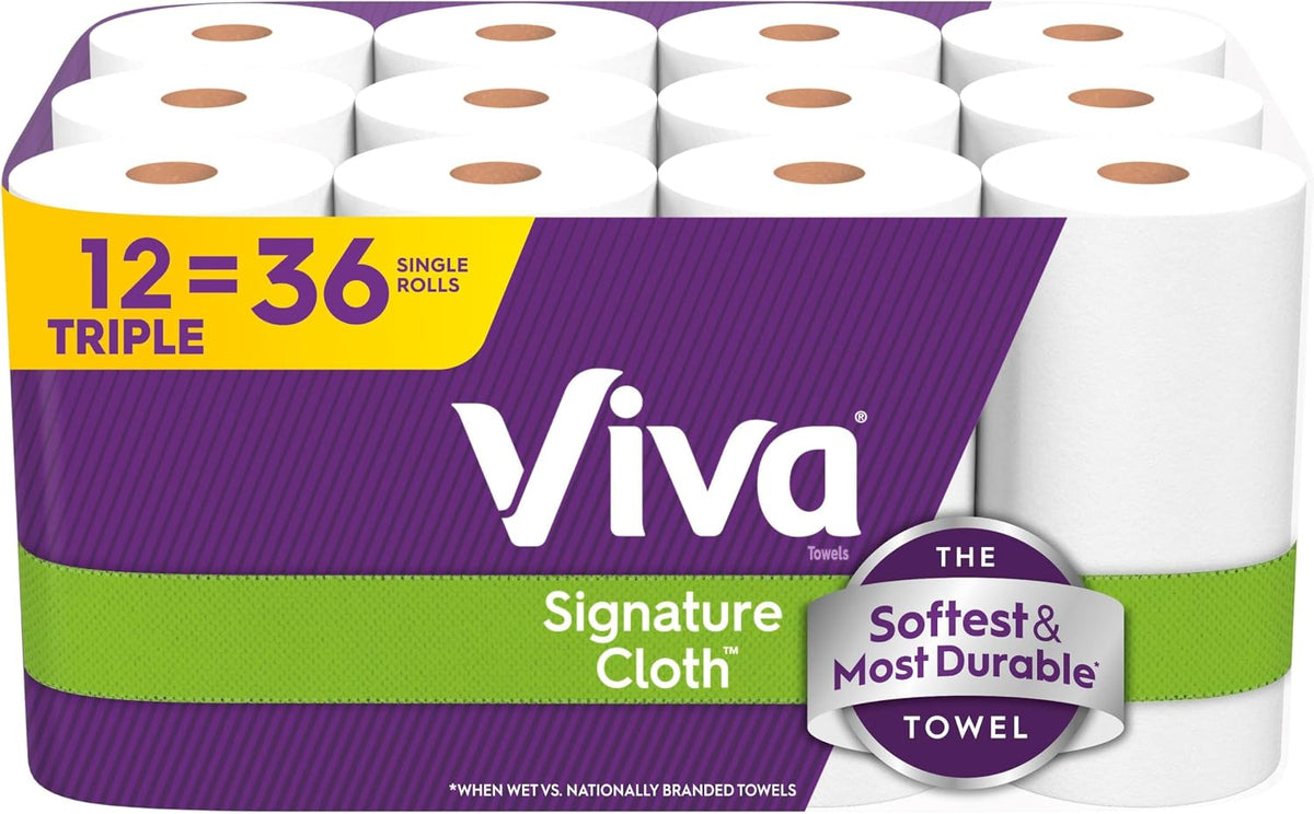 Viva Signature Cloth Paper Towels, 3 Double Rolls, 86 Sheets per Roll