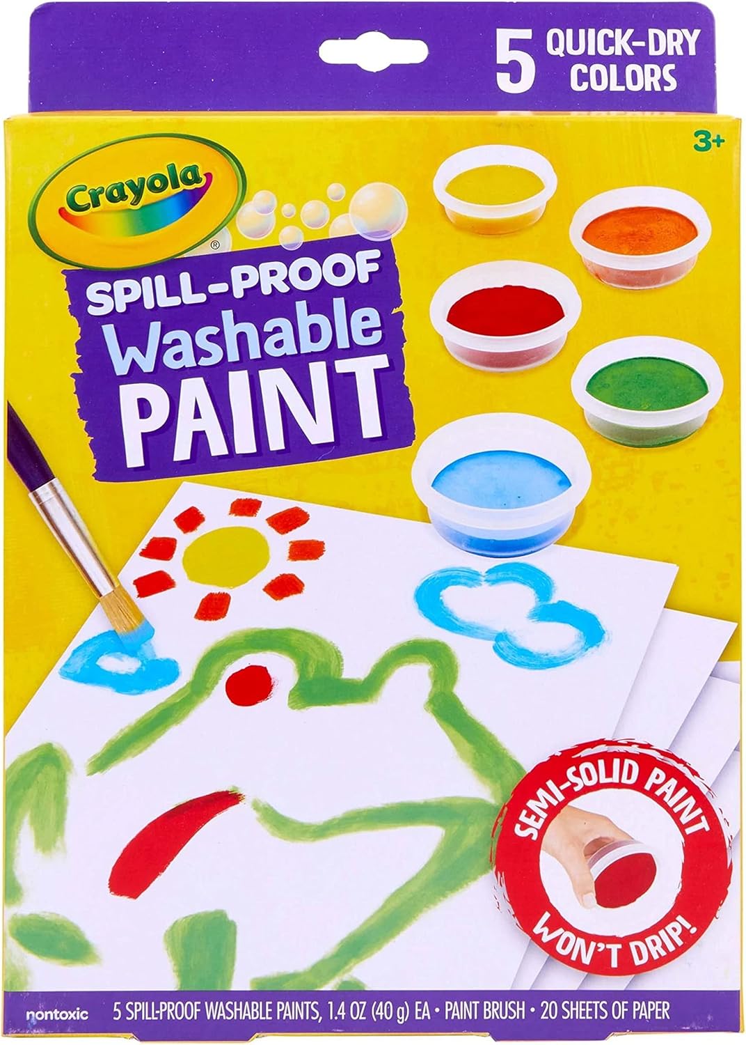 Crayola Spill Proof Paint Set Washable Paint Set for Kids, Arts & Crafts