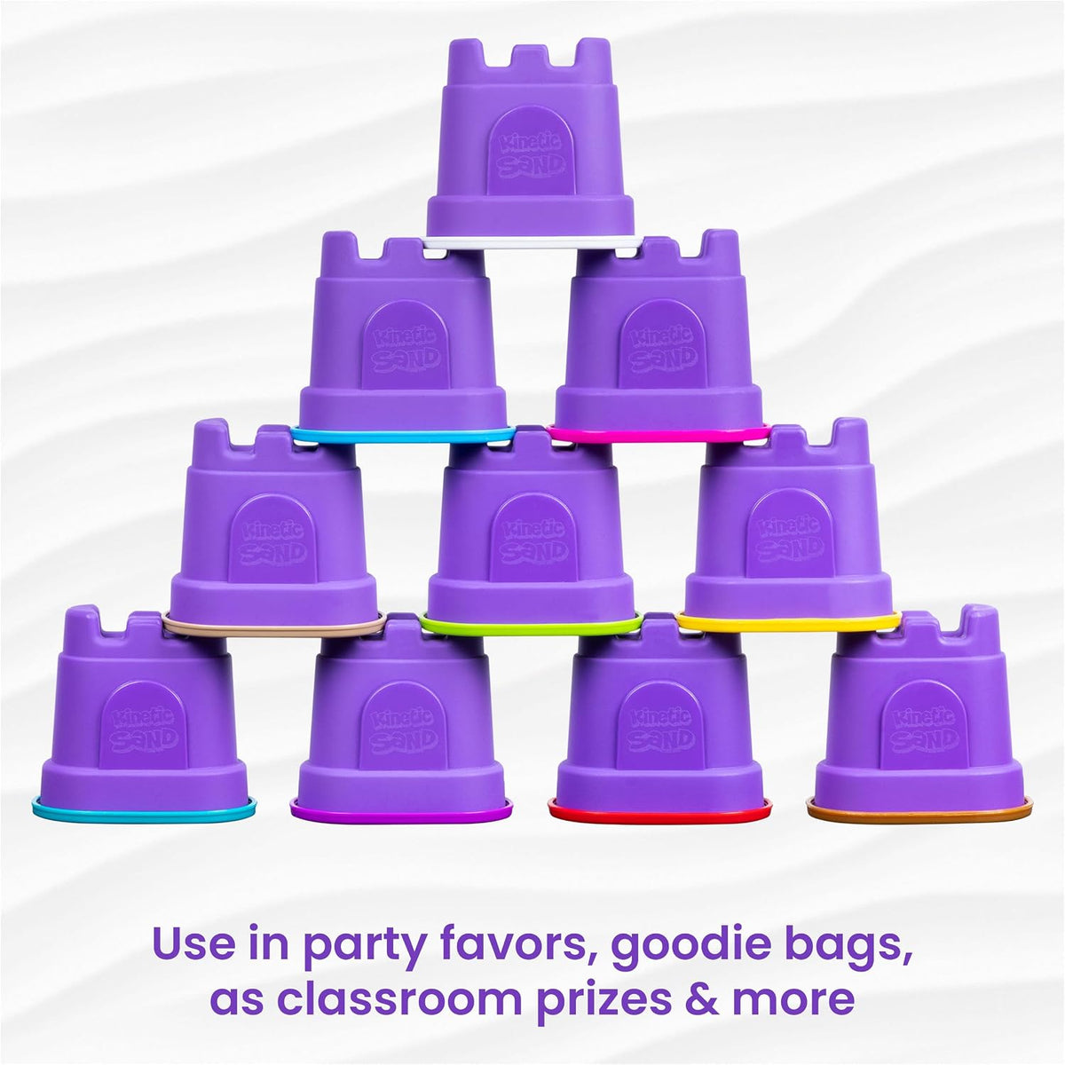 Kinetic Sand Castle Containers 10-Pack Moldable Sensory Toys, Ages 3+