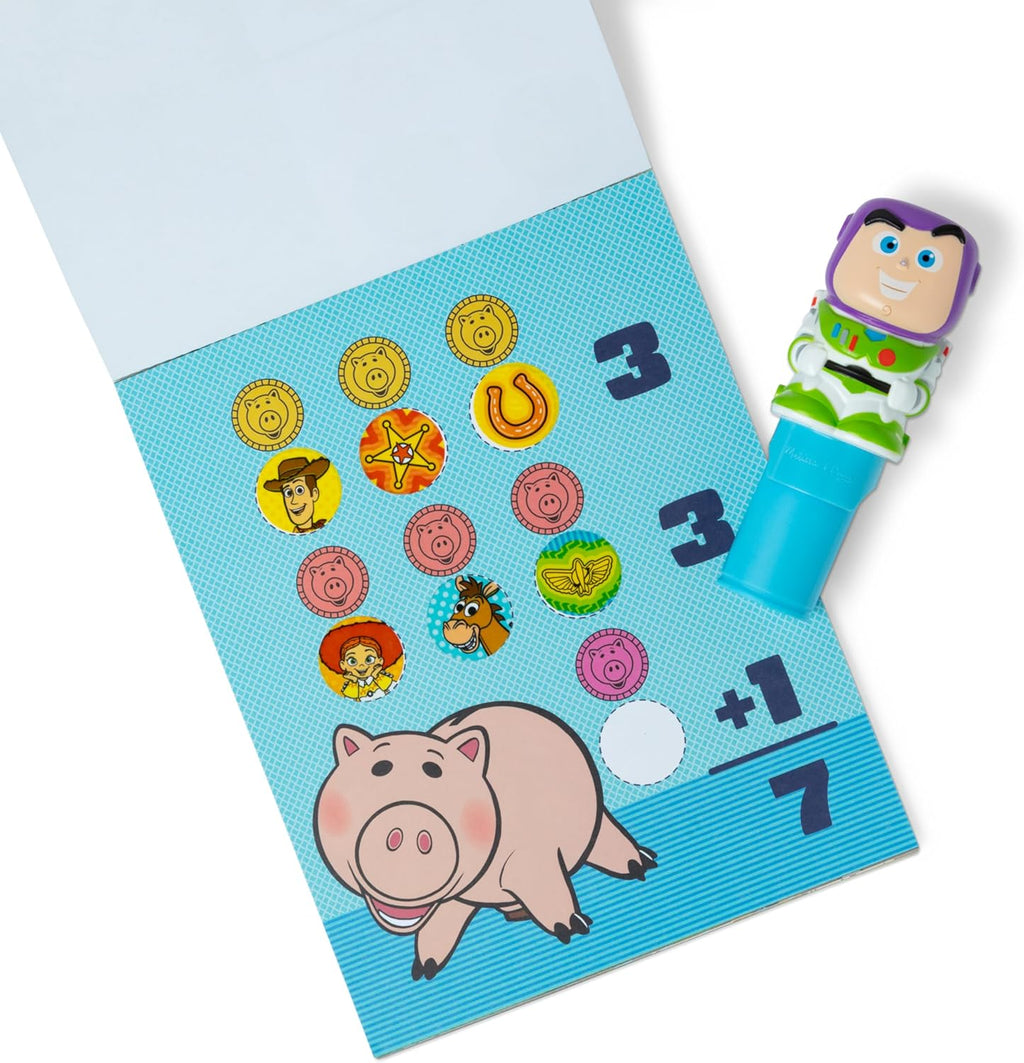 Melissa & Doug Sticker Wow!™ 24-Page Activity Pad and Sticker Stamper, 300 Stickers, Arts and Crafts Fidget Toy Collectible Character – Disney Buzz Lightyear - for Kids Ages 3+ - FSC Certified