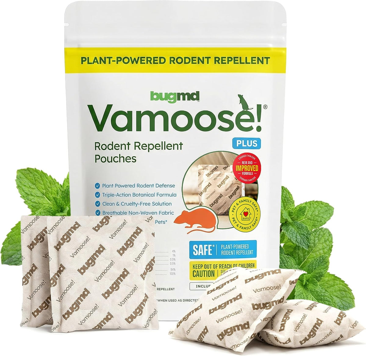 BugMD Vamoose! Plus Peppermint Oil Mouse Repellent (8 Pouches)