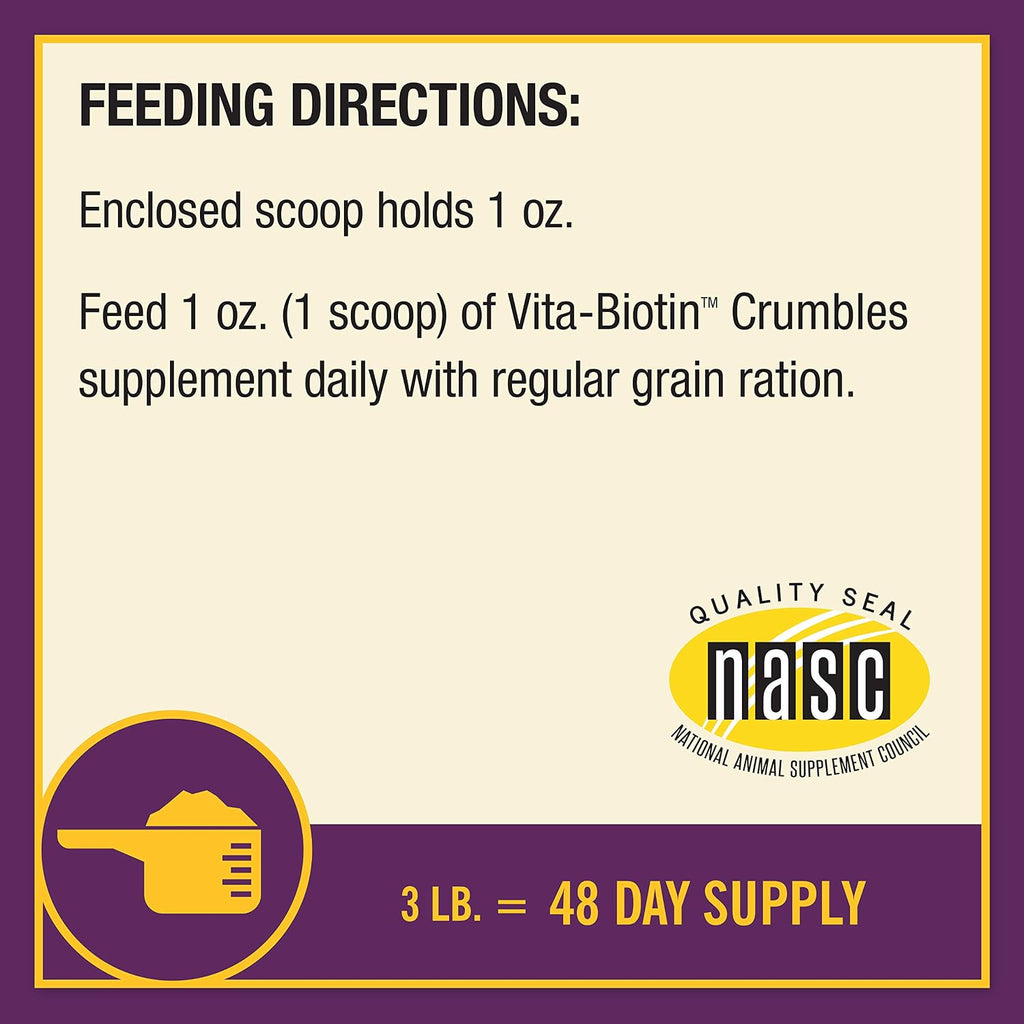 Horse Health Vita Biotin Crumbles Horse Hoof Supplement, 3 lbs