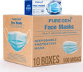 PURE GEM 150-Pack Blue Disposable Face Masks, 3-Ply, Nose Clip and Earloops