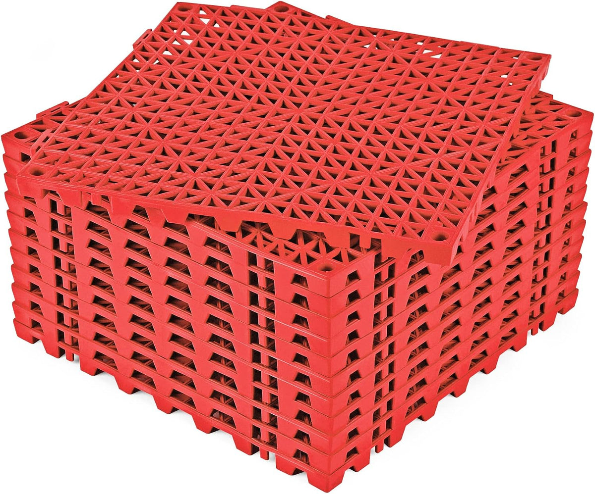 ToLanbbt Modular Interlocking Cushion 12P 11.8" x 11.8" Interlocking Rubber Floor Drain Holes Non-Slip Splicing Drainage Mats for Deck, Shower, Kitchen, Drain Pool, Sauna Bath, Indoor Outdoor (Black)