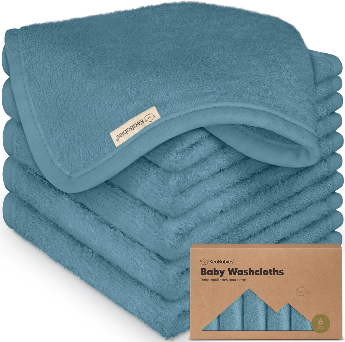 6-Pack Baby Washcloths, Soft Absorbent Washcloths for Face, Body (White)