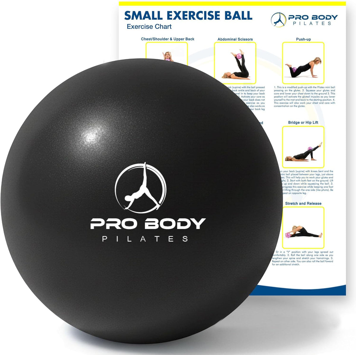 ProBody Pilates Ball Small — 9 Inch Small Exercise Ball