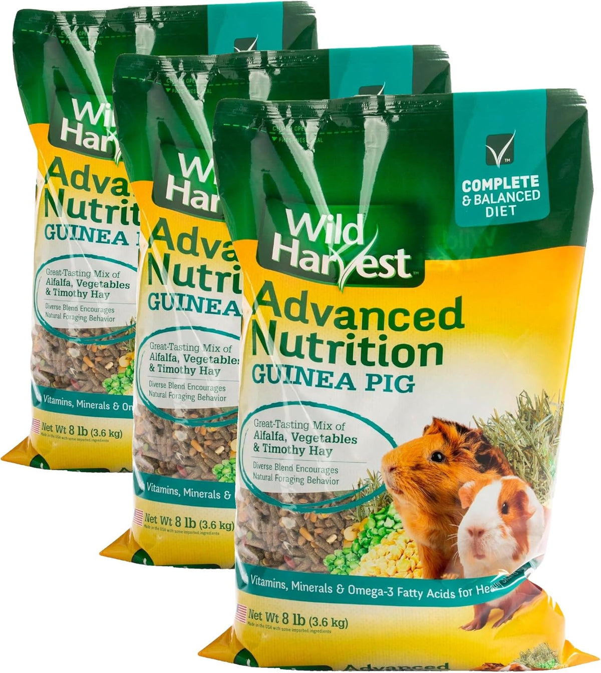 Wild Harvest Advanced Nutrition Guinea Pig, Complete And Balanced Diet, 8 Pounds