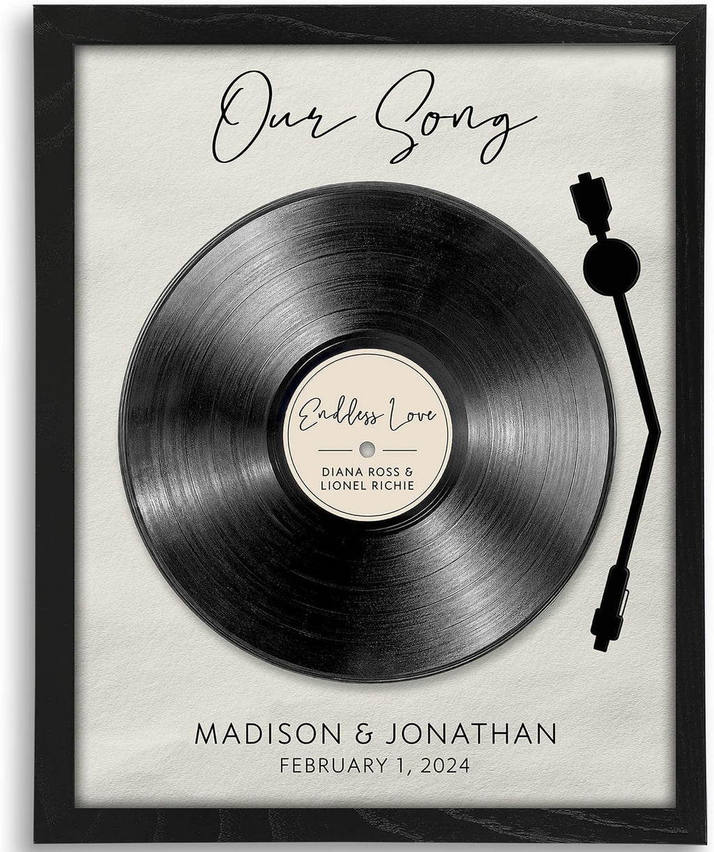 DREAM BIG PRINTABLES Customizable Couples Our Song Art Print | Personalized Wall Art with Your Favorite Song | Names and Date | Unique Romantic Gift for Anniversary | Wedding | or Valentine’s Day
