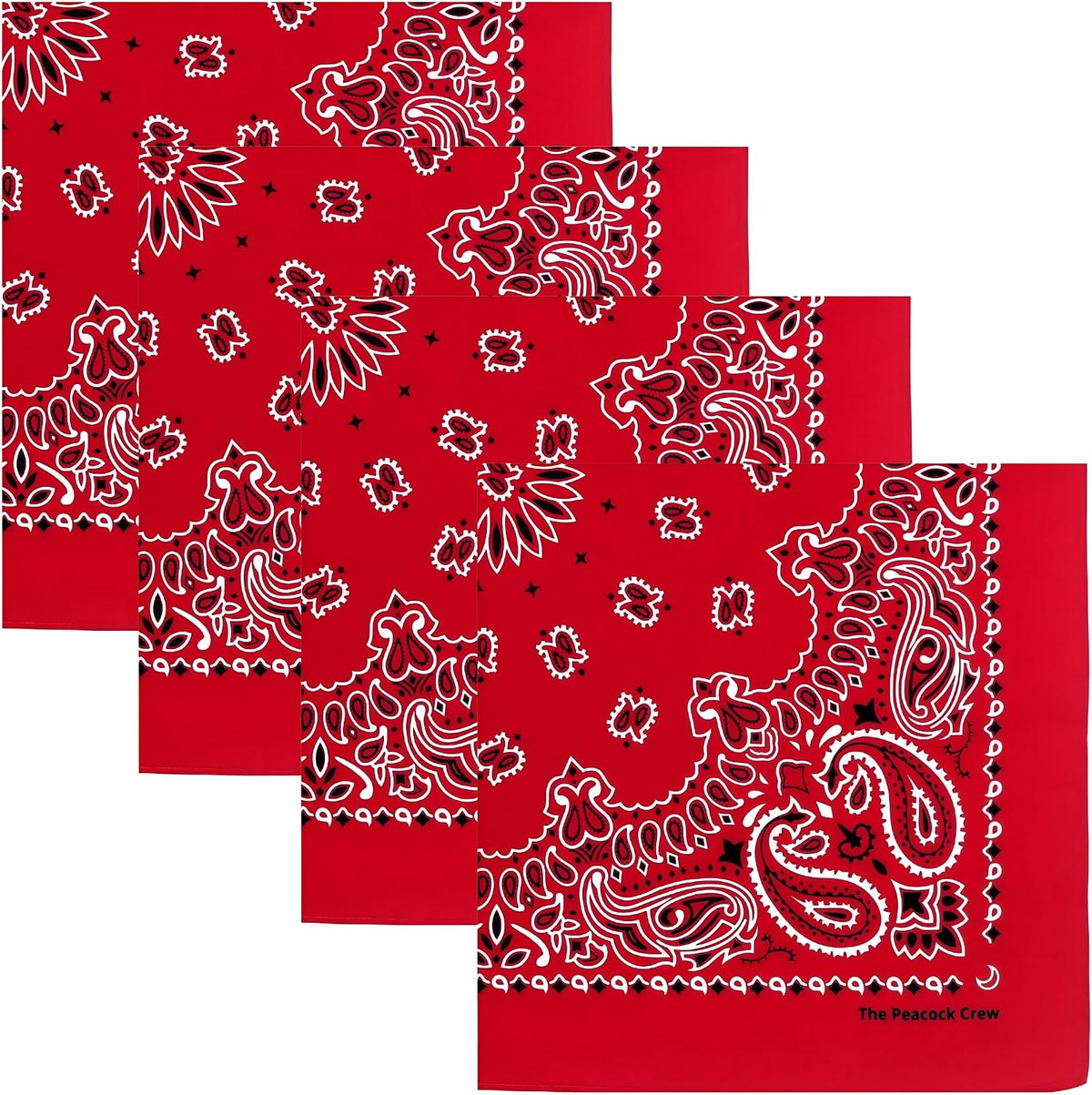The Peacock Crew Premium Soft Cotton Bandanas Pack for Men and Women Paisley 22 x 22 inches