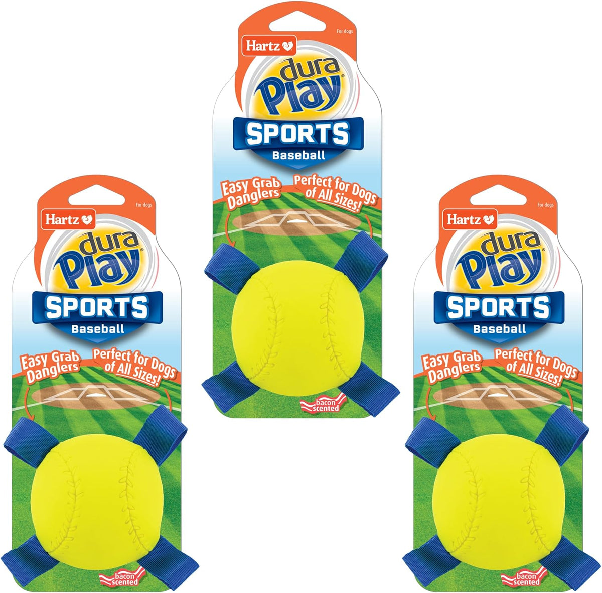Hartz DuraPlay Bacon Scented Dog Toys, Small (Assorted Color)