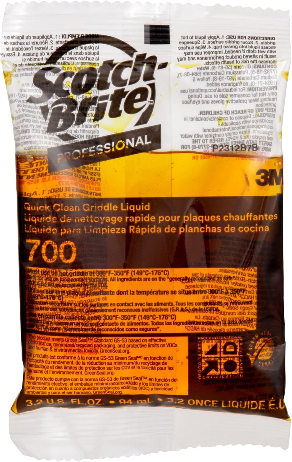 3M Scotch-Brite Griddle Cleaning, 3.2 Oz Packet, 40/Pack
